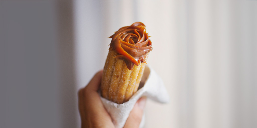 dulce de leche on a churro